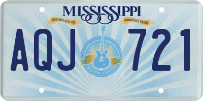 MS license plate AQJ721