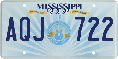 MS license plate AQJ722