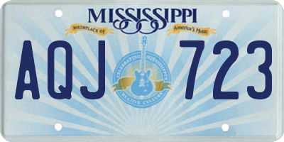 MS license plate AQJ723