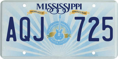 MS license plate AQJ725