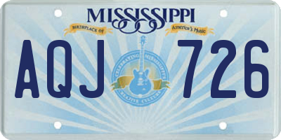 MS license plate AQJ726