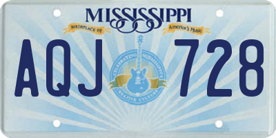 MS license plate AQJ728
