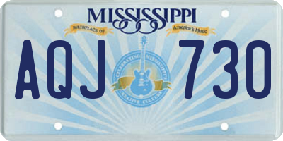 MS license plate AQJ730