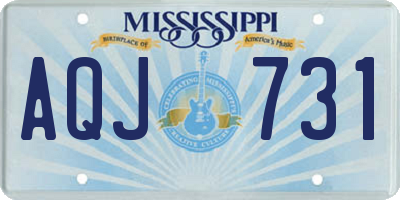 MS license plate AQJ731