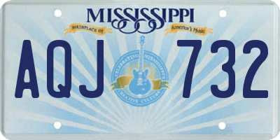 MS license plate AQJ732