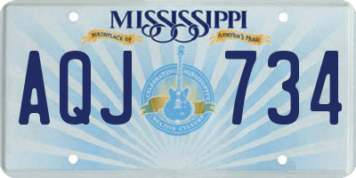 MS license plate AQJ734