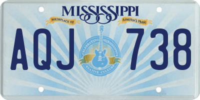 MS license plate AQJ738