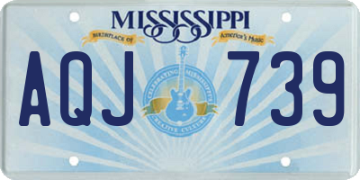 MS license plate AQJ739