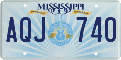 MS license plate AQJ740