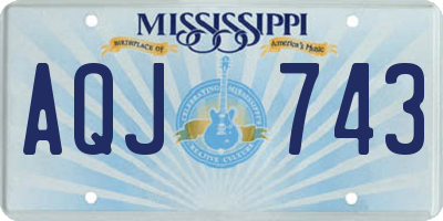 MS license plate AQJ743