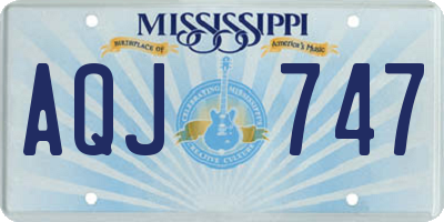 MS license plate AQJ747