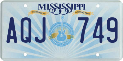 MS license plate AQJ749