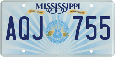 MS license plate AQJ755