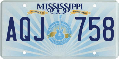 MS license plate AQJ758
