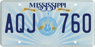 MS license plate AQJ760