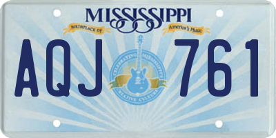 MS license plate AQJ761