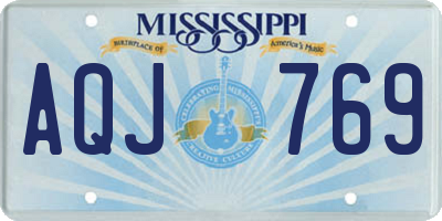 MS license plate AQJ769