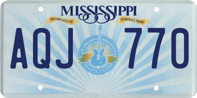 MS license plate AQJ770