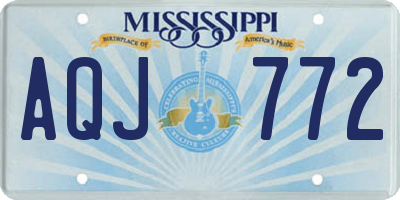 MS license plate AQJ772