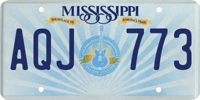 MS license plate AQJ773