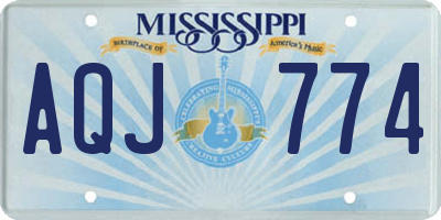 MS license plate AQJ774