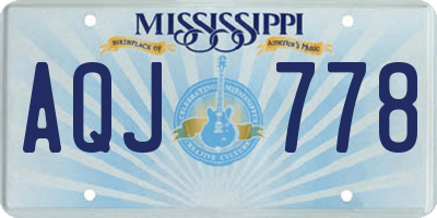 MS license plate AQJ778