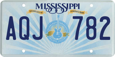MS license plate AQJ782