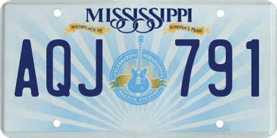 MS license plate AQJ791