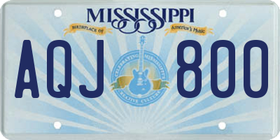 MS license plate AQJ800