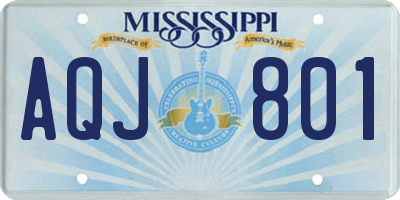 MS license plate AQJ801