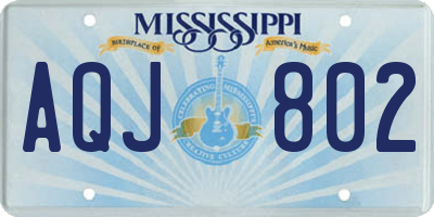 MS license plate AQJ802