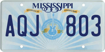 MS license plate AQJ803