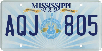MS license plate AQJ805