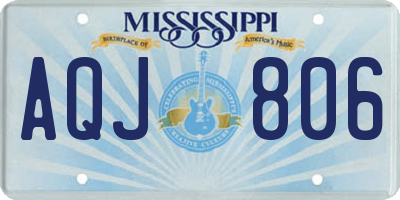 MS license plate AQJ806