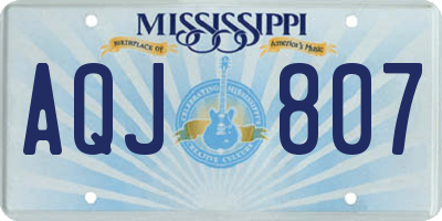 MS license plate AQJ807