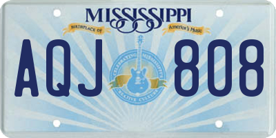 MS license plate AQJ808