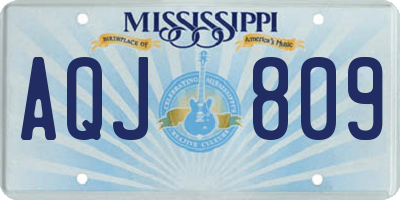 MS license plate AQJ809