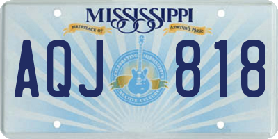 MS license plate AQJ818