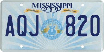 MS license plate AQJ820