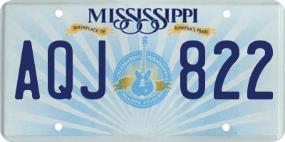 MS license plate AQJ822