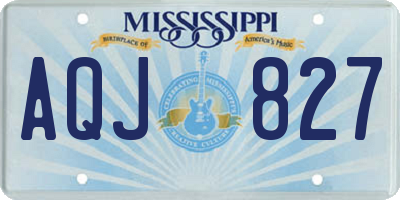 MS license plate AQJ827