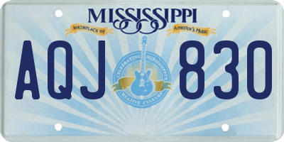 MS license plate AQJ830