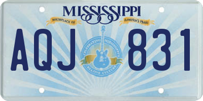 MS license plate AQJ831