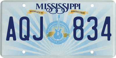 MS license plate AQJ834