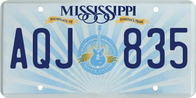 MS license plate AQJ835