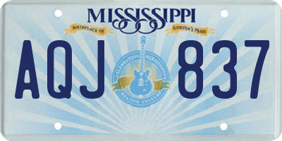 MS license plate AQJ837