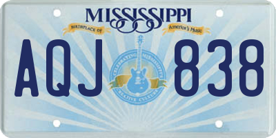 MS license plate AQJ838