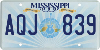 MS license plate AQJ839
