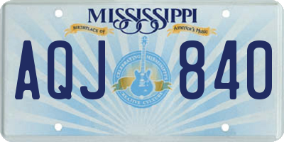 MS license plate AQJ840