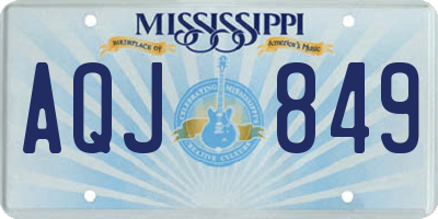 MS license plate AQJ849